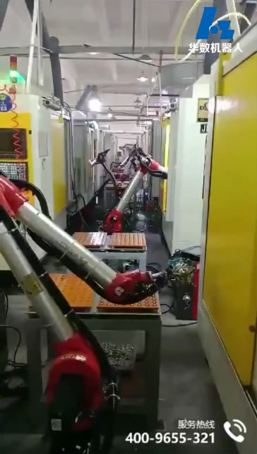 video of Double-rotary robotic machine feeding and blanking